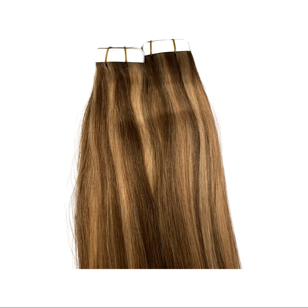 Tape Ins Hair Extensions 100% Human Hair Color 3P/27  22” Length 40 Pcs